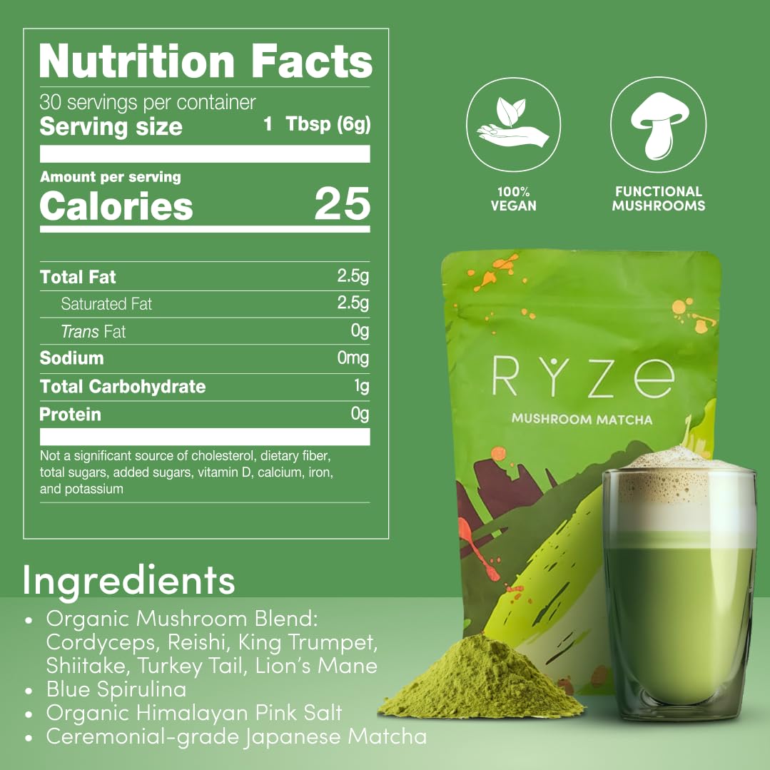 Ryze Mushroom Matcha (Pack of 2)