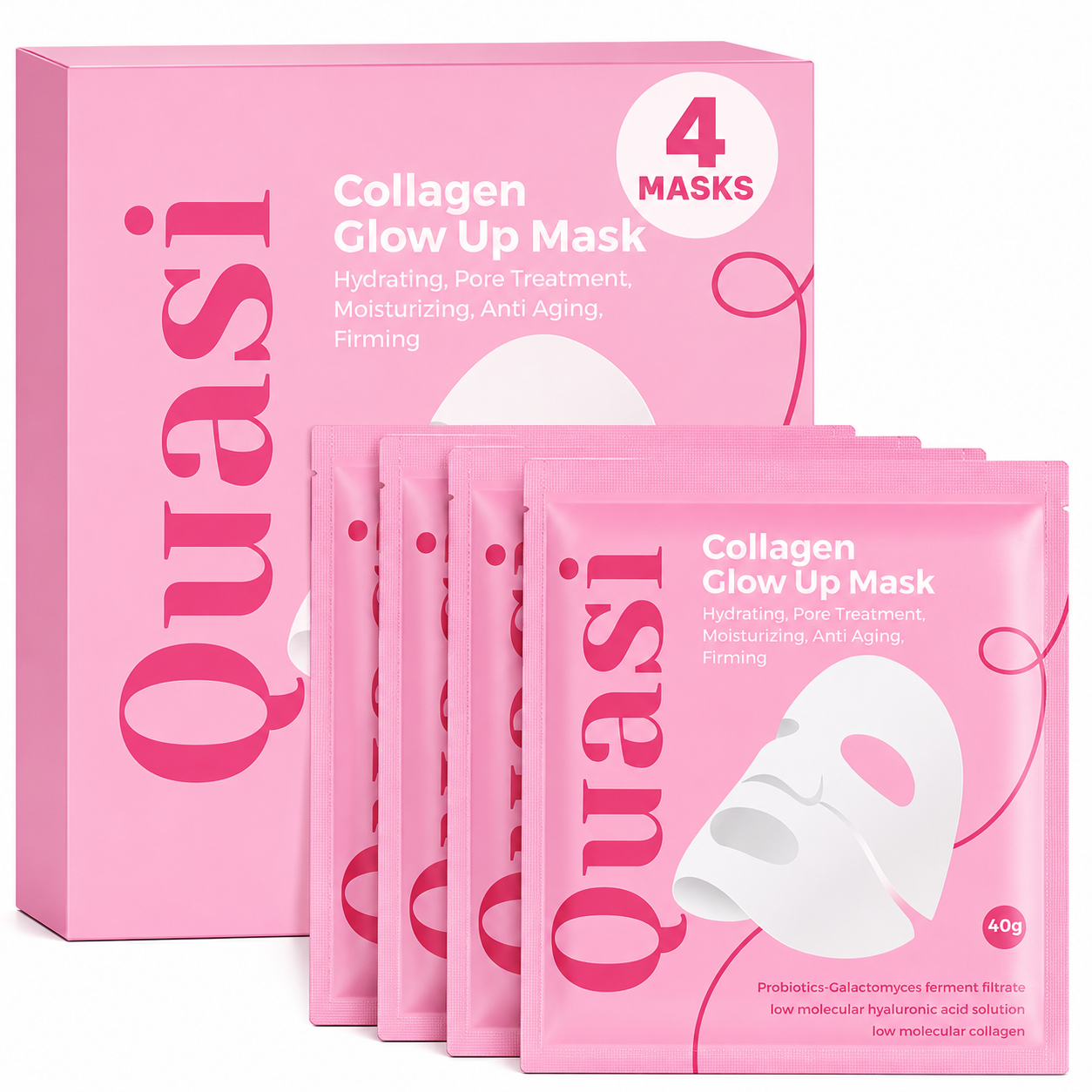 Quasi Collagen Glow Up Mask 4 Pcs